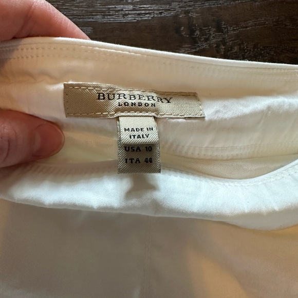 Burberry London White Pleated Cotton Womens Skirt - Picture 2 of 7